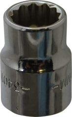 Blackhawk by Proto - 3/8" Drive, Standard Hand Socket - 12 Points, 57/64" OAL, Chrome Finish - Best Tool & Supply