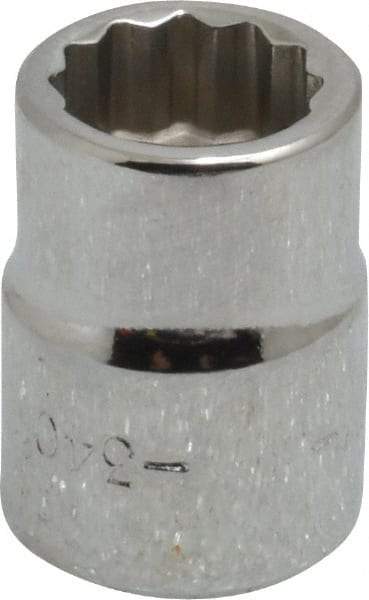 Blackhawk by Proto - 3/8" Drive, Standard Hand Socket - 12 Points, 57/64" OAL, Chrome Finish - Best Tool & Supply