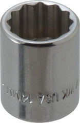 Blackhawk by Proto - 3/8" Drive, Standard Hand Socket - 12 Points, 1" OAL, Chrome Finish - Best Tool & Supply