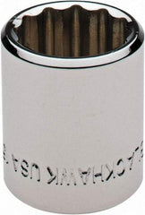 Blackhawk by Proto - 3/8" Drive, Standard Hand Socket - 12 Points, 1" OAL, Chrome Finish - Best Tool & Supply