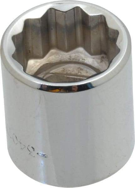 Blackhawk by Proto - 3/8" Drive, Standard Hand Socket - 12 Points, 1" OAL, Chrome Finish - Best Tool & Supply