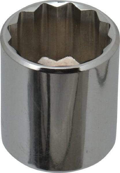 Blackhawk by Proto - 3/8" Drive, Standard Hand Socket - 12 Points, 1-13/64" OAL, Chrome Finish - Best Tool & Supply