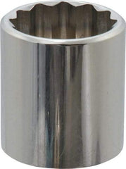 Blackhawk by Proto - 3/8" Drive, Standard Hand Socket - 12 Points, 1-13/64" OAL, Chrome Finish - Best Tool & Supply