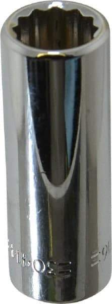 Blackhawk by Proto - 7/16", 3/8" Drive, Deep Hand Socket - 12 Points, 1-13/16" OAL, Chrome Finish - Best Tool & Supply