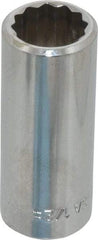 Blackhawk by Proto - 1/2", 3/8" Drive, Deep Hand Socket - 12 Points, 1-13/16" OAL, Chrome Finish - Best Tool & Supply