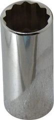 Blackhawk by Proto - 13/16", 3/8" Drive, Deep Hand Socket - 12 Points, 2-1/2" OAL, Chrome Finish - Best Tool & Supply