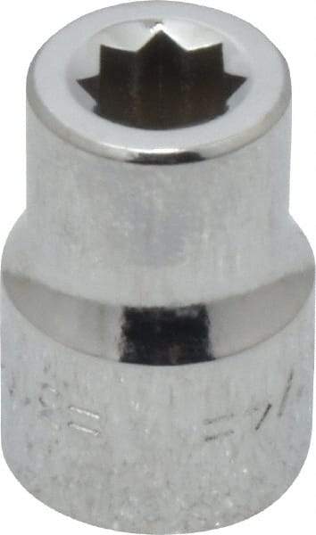 Blackhawk by Proto - 1/4", 3/8" Drive, Standard Hand Socket - 8 Points, 1" OAL, Chrome Finish - Best Tool & Supply