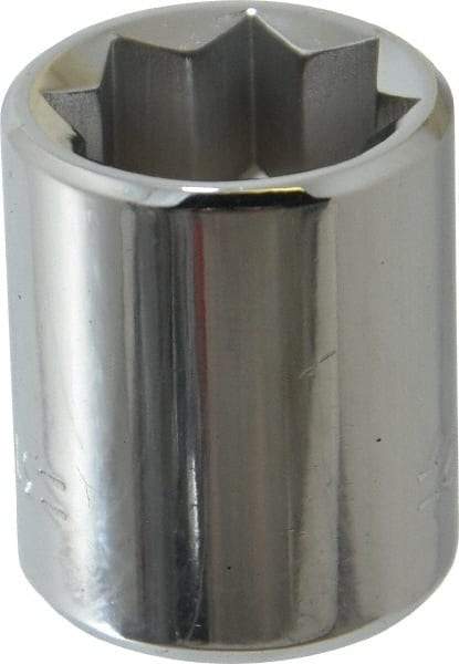 Blackhawk by Proto - 1/2", 3/8" Drive, Standard Hand Socket - 8 Points, 1" OAL, Chrome Finish - Best Tool & Supply