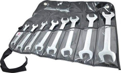 Blackhawk by Proto - 8 Piece, 1/4" to 1", Open End Wrench Set - Inch Measurement Standard, Full Polish Finish, Comes in Vinyl Roll - Best Tool & Supply