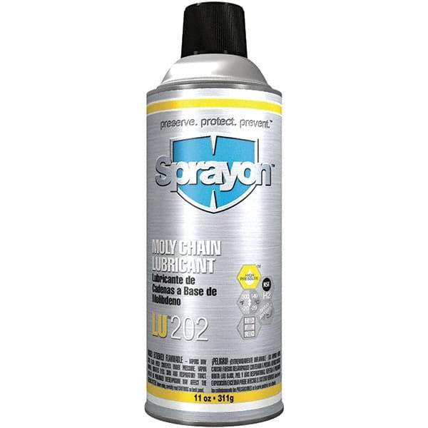 Sprayon - 11 oz Aerosol Extreme Pressure Moly Chain & Cable Lubricant - Light Amber, -20 to 300°F, Food Grade - Best Tool & Supply