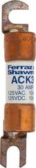 Ferraz Shawmut - 30 Amp Time Delay Round Forklift & Truck Fuse - 125VAC, 125VDC, 3.07" Long x 0.5" Wide, Bussman ACK30, Ferraz Shawmut ACK30 - Best Tool & Supply