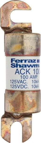 Ferraz Shawmut - 100 Amp Time Delay Round Forklift & Truck Fuse - 125VAC, 125VDC, 4.46" Long x 1" Wide, Bussman ACK100, Ferraz Shawmut ACK100 - Best Tool & Supply