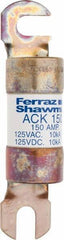 Ferraz Shawmut - 150 Amp Time Delay Round Forklift & Truck Fuse - 125VAC, 125VDC, 4.72" Long x 1" Wide, Bussman ACK150, Ferraz Shawmut ACK150 - Best Tool & Supply