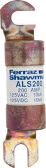 Ferraz Shawmut - 200 Amp General Purpose Round Forklift & Truck Fuse - 125VAC, 125VDC, 4.71" Long x 1" Wide, Bussman ALS200, Ferraz Shawmut ALS200 - Best Tool & Supply