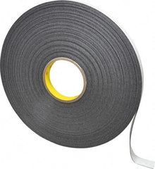 3M - 3/4" x 72 Yd Rubber Adhesive Double Sided Tape - 1/32" Thick, Black, Polyethylene Foam Liner, Continuous Roll, Series 4462B - Best Tool & Supply