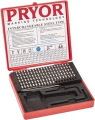 Pryor - 112 Piece, 3/32 Inch Character, Steel Type Set - 12 Character Capacity - Best Tool & Supply