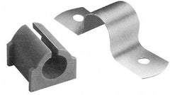 ZSI - 1-1/4 Pipe, Grade 304 Stainless Steel, Pipe Strap with Cushion - 2 Mounting Holes - Best Tool & Supply