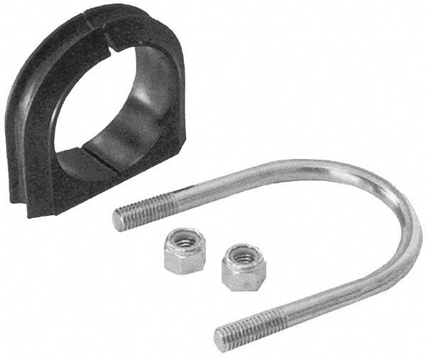 ZSI - 1" Pipe, Steel U Bolt Clamp with Cushion - Electro Galvanized, 1/2" Panel Thickness - Best Tool & Supply