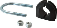 ZSI - 1/2" Pipe, Steel U Bolt Clamp with Cushion - Electro Galvanized, 1/2" Panel Thickness - Best Tool & Supply