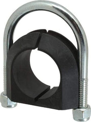 ZSI - 1-1/4" Pipe, Steel U Bolt Clamp with Cushion - Electro Galvanized, 3/4" Panel Thickness - Best Tool & Supply