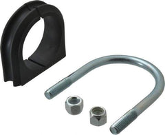 ZSI - 2-1/2" Pipe, Steel U Bolt Clamp with Cushion - Electro Galvanized, 1" Panel Thickness - Best Tool & Supply