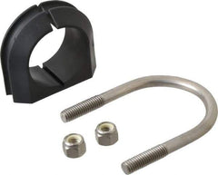 ZSI - 1-1/2" Pipe, Grade 316 Stainless Steel U Bolt Clamp with Cushion - 3/4" Panel Thickness - Best Tool & Supply