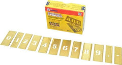 C.H. Hanson - 15 Piece, 1/2 Inch Character Size, Brass Stencil - Contains Figure Set - Best Tool & Supply