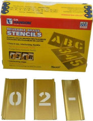 C.H. Hanson - 15 Piece, 3/4 Inch Character Size, Brass Stencil - Contains Figure Set - Best Tool & Supply