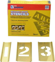 C.H. Hanson - 15 Piece, 2 Inch Character Size, Brass Stencil - Contains Figure Set - Best Tool & Supply