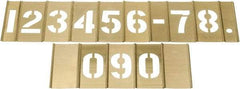 C.H. Hanson - 15 Piece, 2-1/2 Inch Character Size, Brass Stencil - Contains Figure Set - Best Tool & Supply