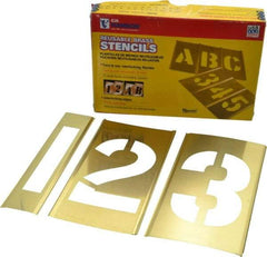 C.H. Hanson - 15 Piece, 4 Inch Character Size, Brass Stencil - Contains Figure Set - Best Tool & Supply