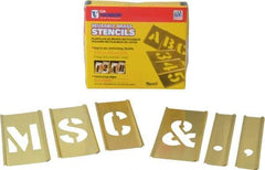 C.H. Hanson - 33 Piece, 2 Inch Character Size, Brass Stencil - Contains Letter Set - Best Tool & Supply