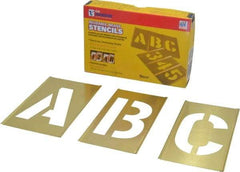 C.H. Hanson - 33 Piece, 4 Inch Character Size, Brass Stencil - Contains Letter Set - Best Tool & Supply