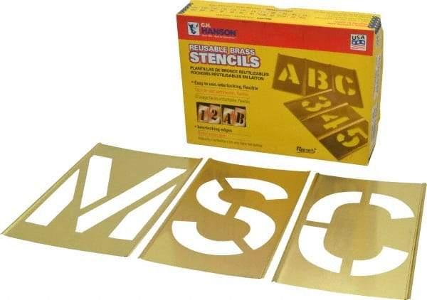 C.H. Hanson - 33 Piece, 6 Inch Character Size, Brass Stencil - Contains Letter Set - Best Tool & Supply