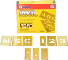 C.H. Hanson - 92 Piece, 1 Inch Character Size, Brass Stencil - Contains Three A Fonts - Best Tool & Supply