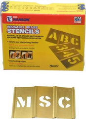 C.H. Hanson - 45 Piece, 3/4 Inch Character Size, Brass Stencil - Best Tool & Supply