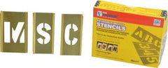 C.H. Hanson - 45 Piece, 1-1/2 Inch Character Size, Brass Stencil - Best Tool & Supply