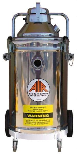 AIR Systems - 15 Gal, Stainless Steel Tank, Dry, Toxic Dust Vacuum Cleaner - 2.3 hp, 11 Amps - Best Tool & Supply