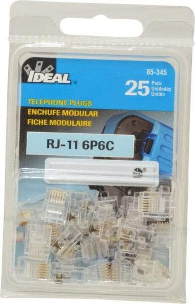 Ideal - 6 Position, Cat5e Modular Plug - Round Cable Compatible - Best Tool & Supply