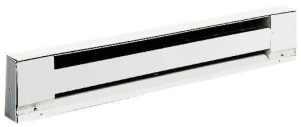 TPI - 60" Long, 240 Volt, 1250/938 Watt, 4250/3189 BTU, Electric Baseboard Heater - Stainless Steel Element, Aluminum Fins, White - Best Tool & Supply