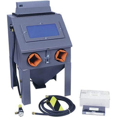 Econoline - 19" Wide x 33" High x 17" Deep Sand Blasting Cabinet - Suction Feed, 12" CFM at 80 PSI, 16" Working Height x 18 Working Width x 16" Working Depth, 18" Opening Length x 12" Wide Opening - Best Tool & Supply