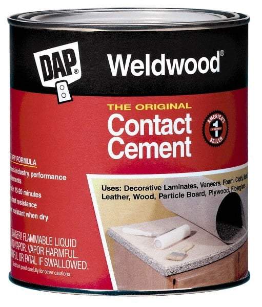 DAP - 1 Gal Can Tan Contact Adhesive - 15 min Working Time, Bonds to Cardboard, Concrete, Metal, Paper, Particle Board, Rubber & Wood - Best Tool & Supply