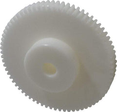 Poly Hi Solidur - 12 Pitch, 6" Pitch Diam, 6.166" OD, 72 Tooth Spur Gear - 3/4" Face Width, 3/4" Bore Diam, 2-3/4" Hub Diam, 14.5° Pressure Angle, Nylon - Best Tool & Supply