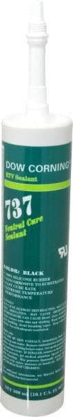 Dow Corning - 10.1 oz Cartridge Black RTV Silicone Joint Sealant - -85 to 350°F Operating Temp, 14 min Tack Free Dry Time, 24 hr Full Cure Time, Series 737 - Best Tool & Supply