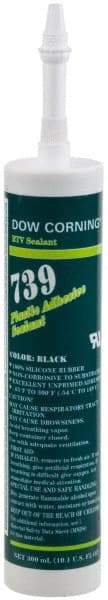 Dow Corning - 10.1 oz Cartridge Black RTV Silicone Joint Sealant - -49 to 392°F Operating Temp, 75 min Tack Free Dry Time, 24 to 72 hr Full Cure Time, Series 739 - Best Tool & Supply