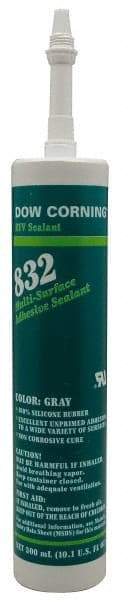 Dow Corning - 10.1 oz Cartridge Black RTV Silicone Joint Sealant - -67 to 300°F Operating Temp, 90 min Tack Free Dry Time, Series 832 - Best Tool & Supply