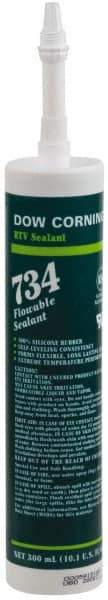 Dow Corning - 10.1 oz Cartridge Clear RTV Silicone Joint Sealant - -85 to 356°F Operating Temp, 13 min Tack Free Dry Time, 24 hr Full Cure Time, Series 734 - Best Tool & Supply