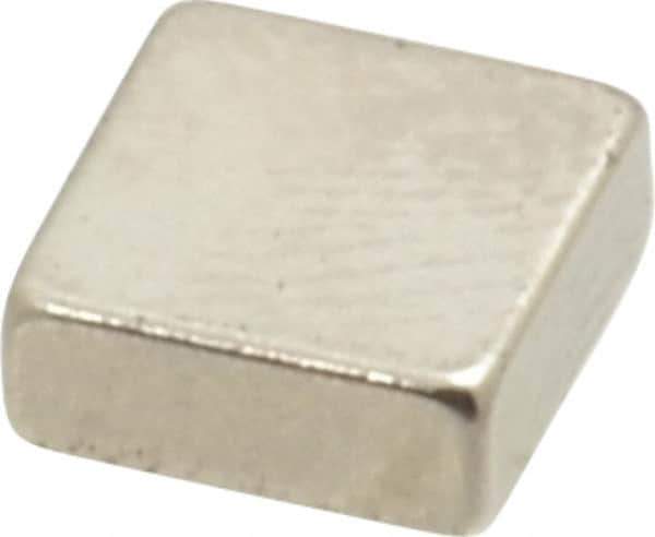 Eclipse - 2.2 Lb Max Holding Capacity Neodymium Rare Earth Block Magnet - 1/4" Long x 1/4" Wide x 0.1" High, 248°F Max Operating Temp - Best Tool & Supply