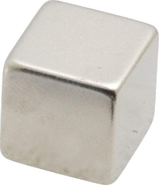 Eclipse - 4.4 Lb Max Holding Capacity Neodymium Rare Earth Block Magnet - 1/2" Long x 1/2" Wide x 1/2" High, 248°F Max Operating Temp - Best Tool & Supply