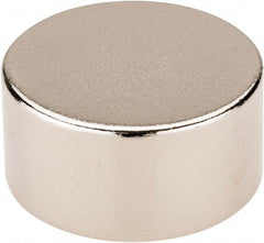 Mag-Mate - 3/4" Diam x 3/8" High Neodymium Rare Earth Magnet - 13.5 Lb Max Capacity, 200°F Max, Nickel Plated - Best Tool & Supply